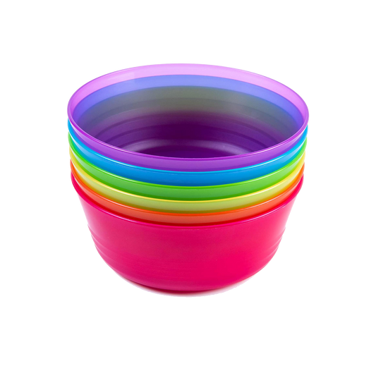 Kids Plastic Dinnerware Set of 6 Multi Color Bowls