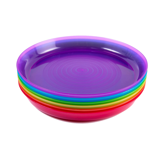 Kids Plastic Dinnerware Set of 6 Multi Color Plates